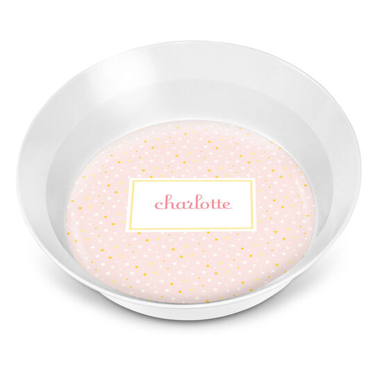 Pink Twinkle Stars Children's Melamine Bowl